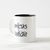 Amicus Curiae  Mok van advocaat met Latijnse zin. (Voorkant links)