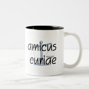 Amicus Curiae  Mok van advocaat met Latijnse zin.