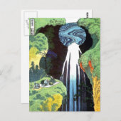 Amida Waterval op de Kisokaido Road, Hokusai Briefkaart (Voorkant / Achterkant)