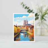 Amiens France Art vintage reisillustratie Briefkaart (Staand voorkant)