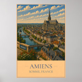 Amiens, Frankrijk – Oude Reisposter Poster