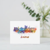 Amiens skyline in waterverf briefkaart (Staand voorkant)