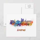 Amiens skyline in waterverf briefkaart (Voorkant / Achterkant)
