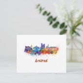 Amiens skyline in waterverf briefkaart (Staand voorkant)