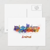 Amiens skyline in waterverf briefkaart (Voorkant / Achterkant)
