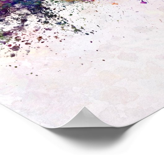 Amiens skyline op waterverf achtergrond poster (Hoek)