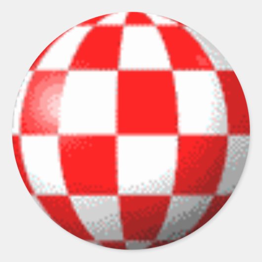 AMIGA BOING BALL RONDE STICKER (Voorkant)