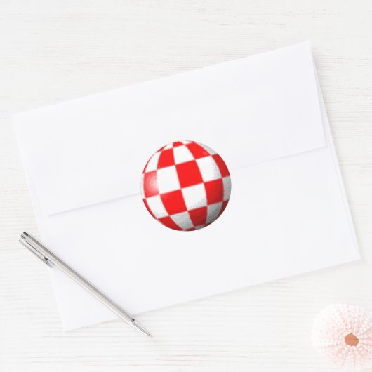 AMIGA BOING BALL RONDE STICKER (Envelop)