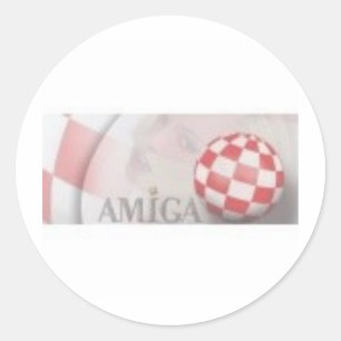 Amiga retro ronde sticker
