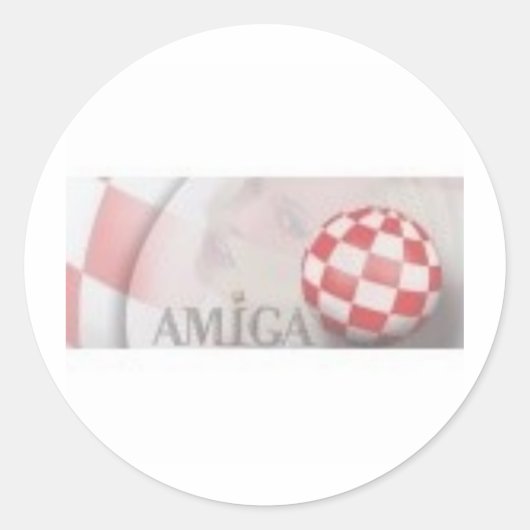 Amiga retro ronde sticker (Voorkant)