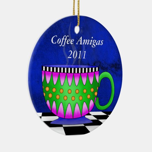 Amigas Tuscan Coffee Cup Keramisch Ornament (Rechts)
