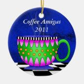 Amigas Tuscan Coffee Cup Keramisch Ornament (Voorkant)