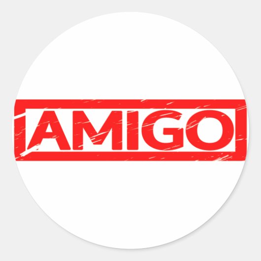 Amigo Stamp Ronde Sticker (Voorkant)