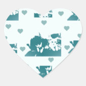 Amigos Felinos. Hart Sticker (Voorkant)