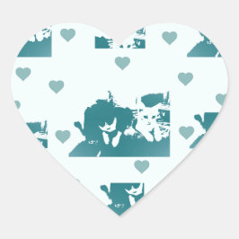 Amigos Felinos. Hart Sticker