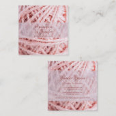 Amigurumi Yarn Pink Crochet Vierkante Visitekaartje (Voorkant / Achterkant)