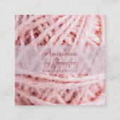 Amigurumi Yarn Pink Crochet Vierkante Visitekaartje (Voorkant)