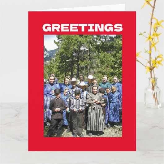 AMIKSE GRAPPIGE KERSTKAART KAART (Gele Bloem)