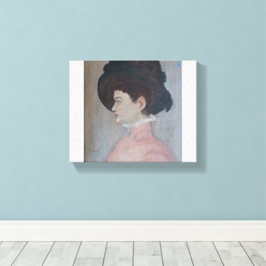 Amilia Zelfportret - Uitgerekte Canvas Print (Insitu (Houten vloer))