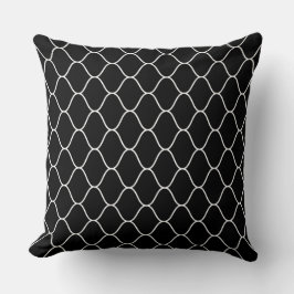 Amime Pattern - White on Black Kussen