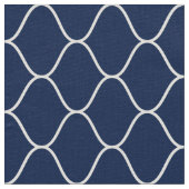 Amime Pattern - White on Dk Indigo Blue 001744 Stof (Close Up)