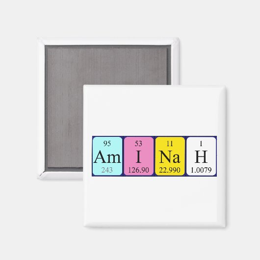 Aminah periodiek table name magnet (Voorkant / Achterkant)