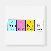 Aminah periodiek table name magnet (Voorkant)