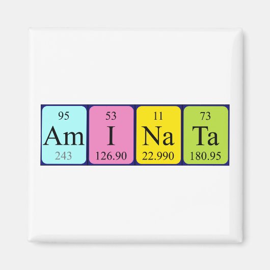 Aminata periodiek table name magnet (Voorkant)