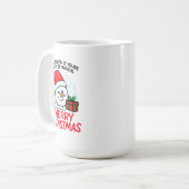 aming Snowman Merry Christmas Holiday cup Koffiemok (Voorkant links)