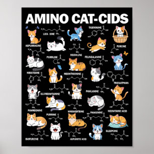 Amino Kat-zuren Grappige Wetenschap Biologie Schei Poster