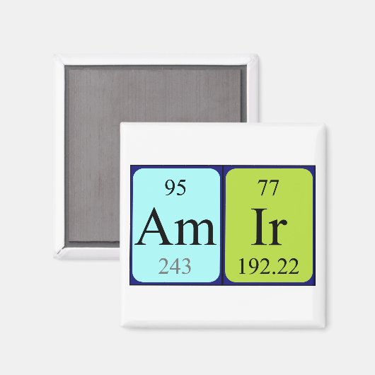 Amir periodieke table name magnet (Voorkant / Achterkant)