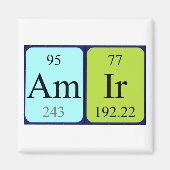 Amir periodieke table name magnet (Voorkant)