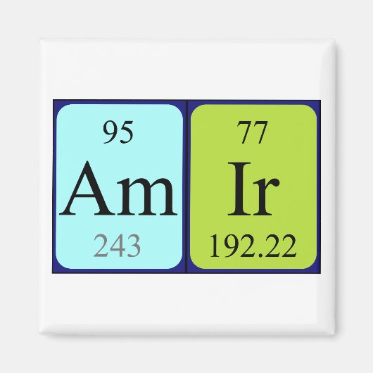Amir periodieke table name magnet (Voorkant)