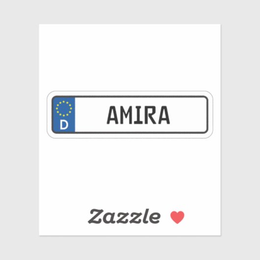 Amira Duits Bord van het Autovergunning Sticker (Vel)
