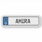 Amira Duits Bord van het Autovergunning Sticker (Voorkant)