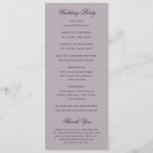 Amira Dusty Lila Elegant Wedding Programmakaart (Achterkant)