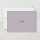 Amira Dusty Lila Elegant Wedding RSVP Kaartje (Achterkant)