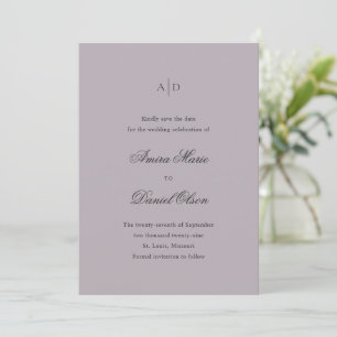 Amira Dusty Lila Elegant Wedding Save The Date