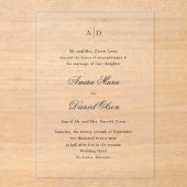 Amira Elegant Wedding Acryl Uitnodigingen (Voorkant)