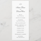 Amira White Elegant Huwelijk Programmakaart (Voorkant)