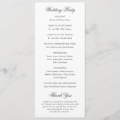 Amira White Elegant Huwelijk Programmakaart (Achterkant)