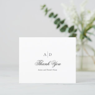 Amira White Elegant Wedding Bedankt Card
