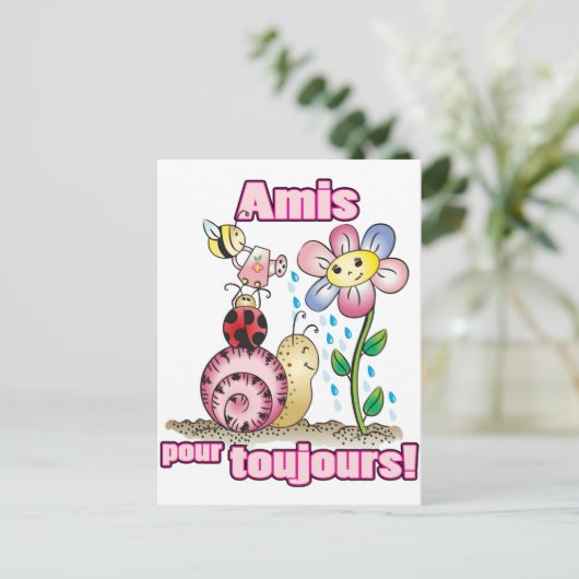 Amis pour toujours briefkaart (Staand voorkant)