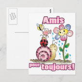 Amis pour toujours briefkaart (Voorkant / Achterkant)