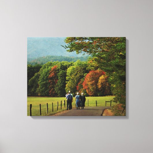 Amish Autumn Walk Canvas Afdruk (Voorkant)