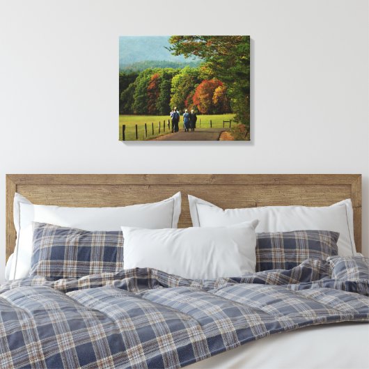 Amish Autumn Walk Canvas Afdruk (Insitu (Slaapkamer))