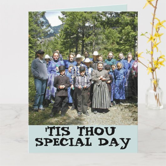 AMISH BIRTHDAY FUNNY HUMOR WENSKAART KAART (Gele Bloem)