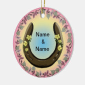 Amish Bloem Hoefijzer ornament (Links)