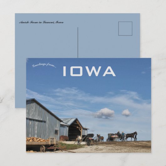 Amish Boerderij in Lamoni, Iowa Briefkaart (Voorkant / Achterkant)