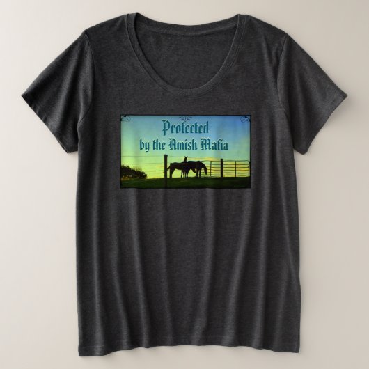 Amish Boerderij Life. Amish Sunset. Grote Maat T-shirt (Design voorkant)